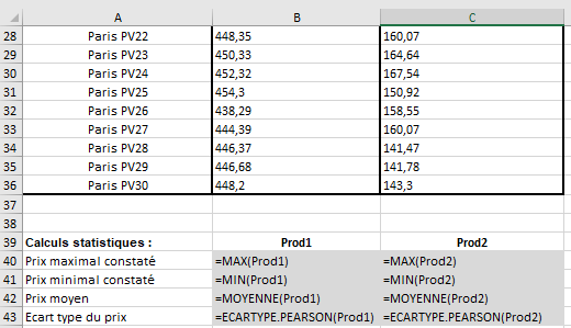 Formules Excel sur plage nommée